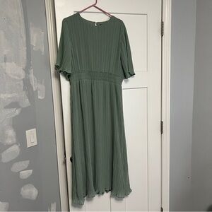 ZARA Green Midi Dress